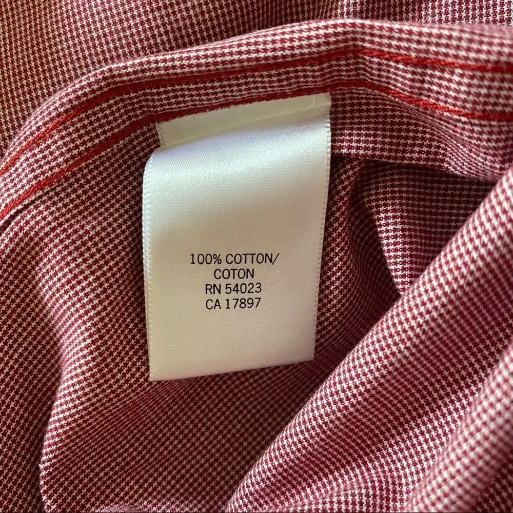 Banana Republic Soft Wash Red & Stripe Long Sleeve Button Down Shirt Sz M‎